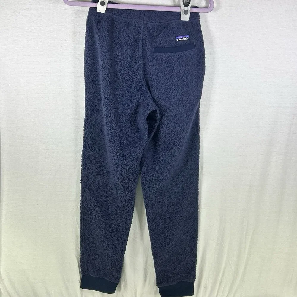 PATAGONIA HEAVY PILE FLEECE SWEATPANTS/ Joggers Navy Fuzzy Pants Women XXS